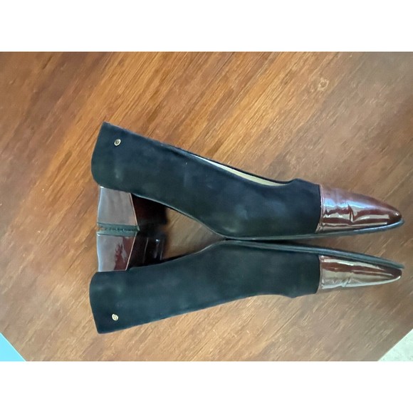 Etienne Aigner Pumps Dress Shoes Size 7.5  Two Toned Black & Brown - Picture 6 of 14